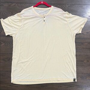 Lucky Brand Men's Pale Yellow Henley Shirt